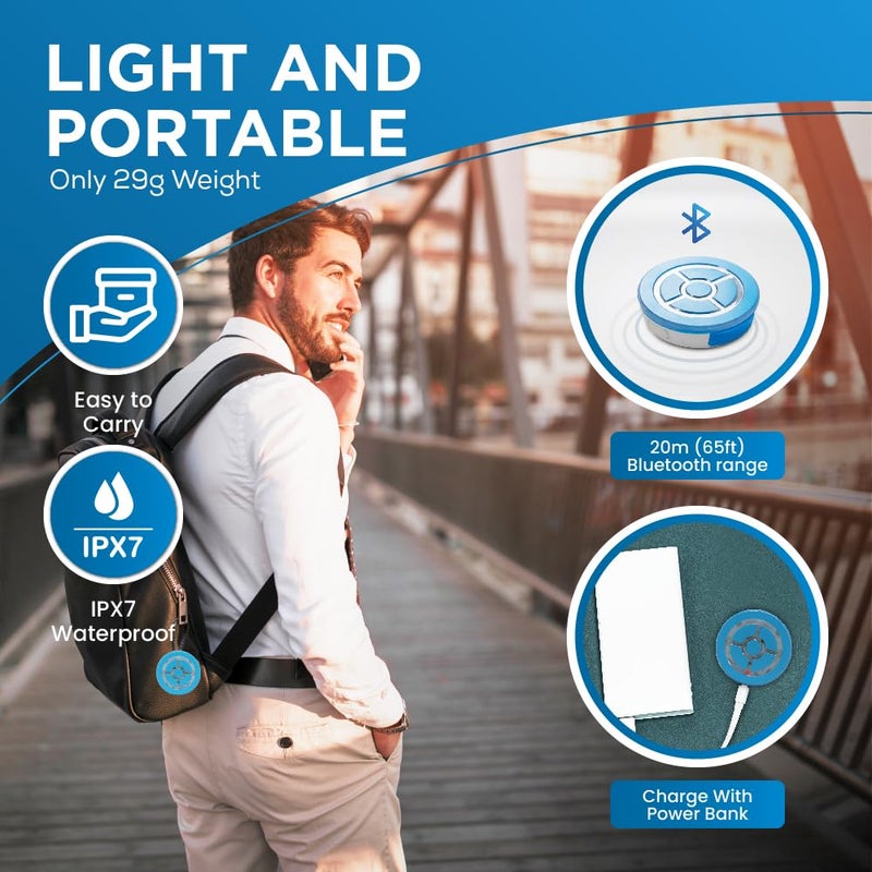 Megacom DuoMon3 PRO Unique Auto-Reconnection Hourly, 1P/2P dual accounts Pocket Auto Catcher, IPX7 waterproof, Type-C & wireless charging pad rechargeable, with APP-adjustable lights, vibration, and sound.(Blue) - Image 5