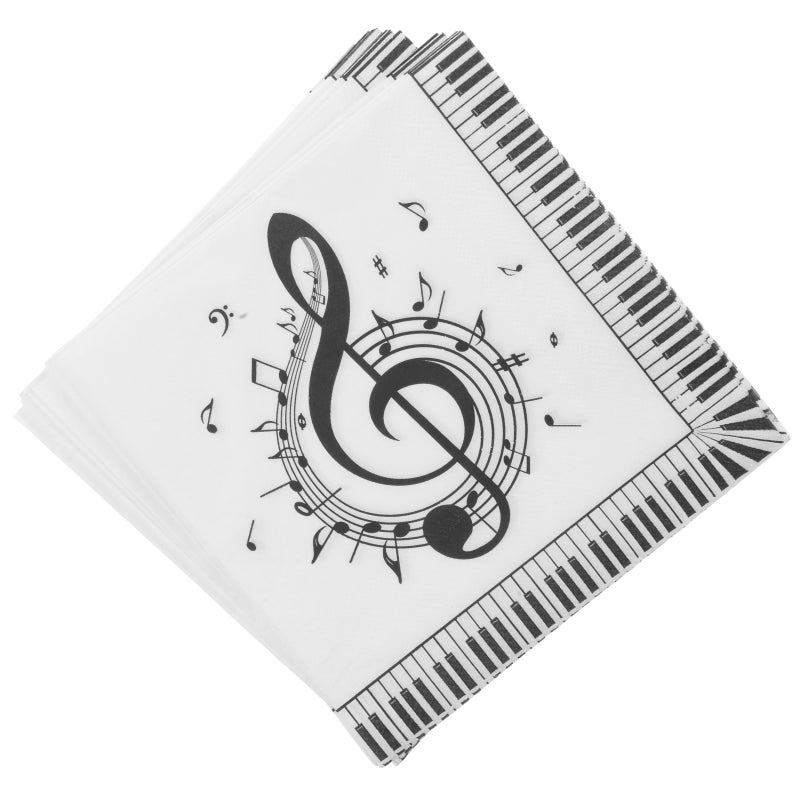 20pcs Music Note Napkins Themed Party Napkins Music Notes Party Disposable Napkins Music Notes Napkins Dinner Napkins Music Pattern Napkins Paper - Image 5