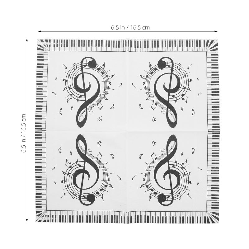 20pcs Music Note Napkins Themed Party Napkins Music Notes Party Disposable Napkins Music Notes Napkins Dinner Napkins Music Pattern Napkins Paper - Image 2