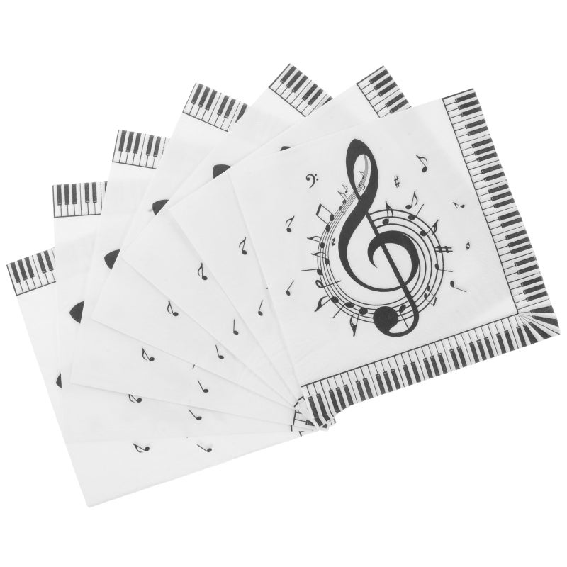 20pcs Music Note Napkins Themed Party Napkins Music Notes Party Disposable Napkins Music Notes Napkins Dinner Napkins Music Pattern Napkins Paper - Image 4