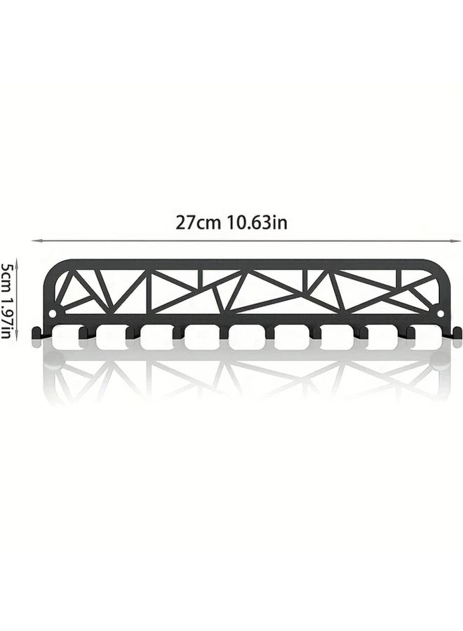 Black Metal Wall Key Holder With Multiple Hooks Contemporary Durable Key Organizer For Office Hallway Or Entryway Decor - Image 3