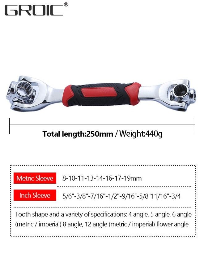 GROIC - Universal Wrench 52 In 1 Socket, Works with Spline Bolts, 4-12-Point,Torx,Socket Multifunction Tool with 360 Degree Rotating Head,Spanner for Car Repair - Image 1