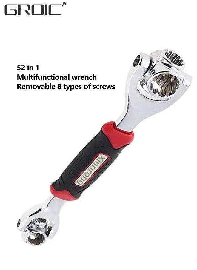 GROIC - Universal Wrench 52 In 1 Socket, Works with Spline Bolts, 4-12-Point,Torx,Socket Multifunction Tool with 360 Degree Rotating Head,Spanner for Car Repair - Image 1