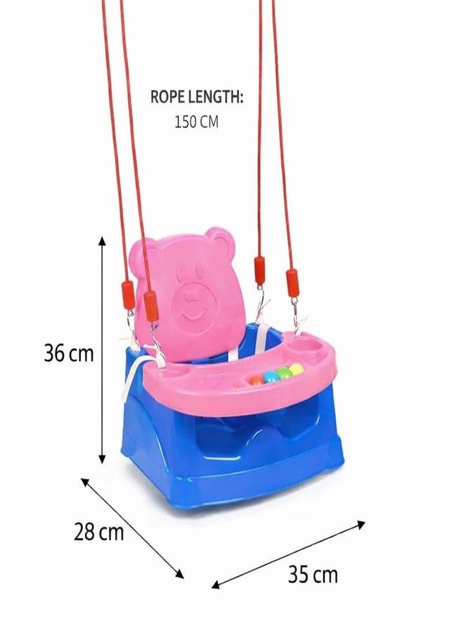 Braintastic كرسي داعم للأطفال 6 في 1 من برينتاستيك، يُستخدم أيضًا ككرسي طعام وطاولة طعام | كرسي متعدد الاستخدامات للأطفال الصغار، يُستخدم على الأرض، وفي الطعام، وفي اللعب | صينية قابلة للفصل مع كرات ألعاب | وردي وأزرق - Image 5