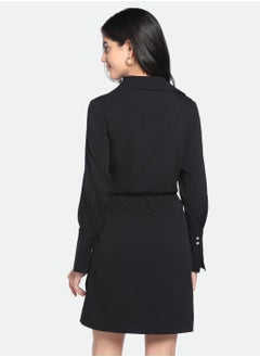 Dennis Lingo Elegant Black Dress for Women - Regular Fit, Chic  - Image 4