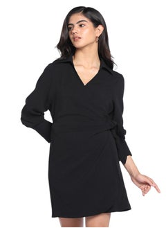 Dennis Lingo Elegant Black Dress for Women - Regular Fit, Chic  - Image 1