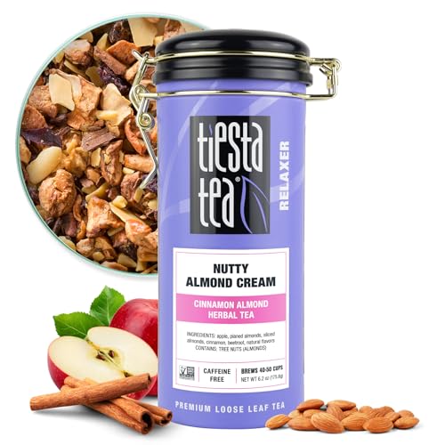 Tiesta Tea - Nutty Almond Cream, Premium Loose Leaf, Cinnamon Almond Herbal Tea Blend, Non-Caffeinated, Make Hot or Iced & Brews Up to 50 Cups, 6.2 Ounce Refillable Tin - Image 1