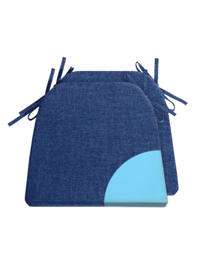 Foam Chair Cushions for Dining Chairs Set of 2, Non Slip Kitchen Chair Pads, 42x40.5x4 cm, Indoor Dining Chair Cushions with Ties, U-Shaped Seat Cushions for Kitchen Chairs - Image 1