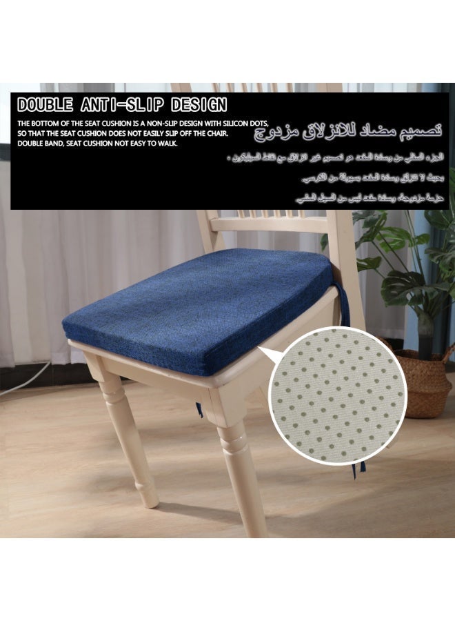 Foam Chair Cushions for Dining Chairs Set of 2, Non Slip Kitchen Chair Pads, 42x40.5x4 cm, Indoor Dining Chair Cushions with Ties, U-Shaped Seat Cushions for Kitchen Chairs - Image 3