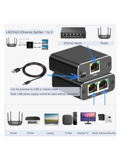 Excefore RJ45 Network Splitter Adapter, Ethernet Cable Splitter, 1 to 3 Internet Splitter 1000Mbps High Speed LAN Network Splitter, 3 Devices Simultaneous Networking, for Cat5/5e/6/7/8  - Image 2