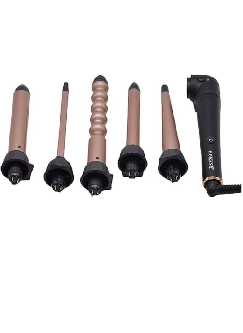 sokany - 5 in 1 SK-799 Professional Multifunctional Interchangeable Ceramic Hair Curler Set - Image 1