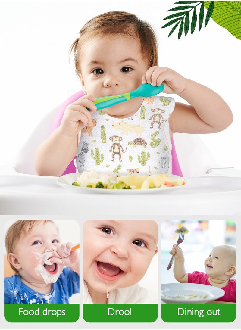 URbazaar 40-Pcs Disposable Baby Bibs for Feeding Drooling – Travel Bibs for Baby  Absorbent + Leakproof Disposable Bibs Baby  - Image 5