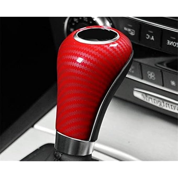 rayihni Gear Shift Knob Cover Protective Compatible with Mercedes Benz 20042014 Interior Accessories  Carbon fiber Red - Image 3
