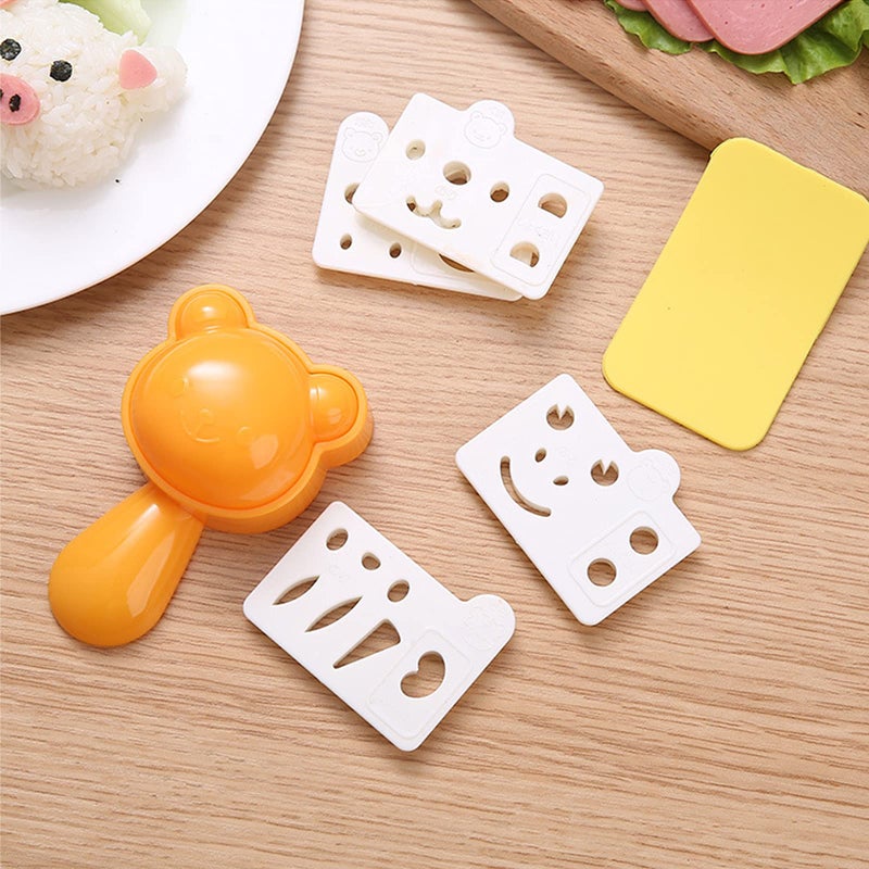 VANVENE Cute Animal Sushi Mold - Rice Ball Shaper with Nori Seaweed Punch Cutter - DIY Kitchen Tools for Kids Bento Accessories - Image 2