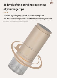 HOOPZOZA Portable Electric Coffee Grinder One Touch Operation for Coffe0e Spices Dry Herbs for V60 Filter Cup Mocha Espresso French Press Turkish Coffee Black  - Image 4