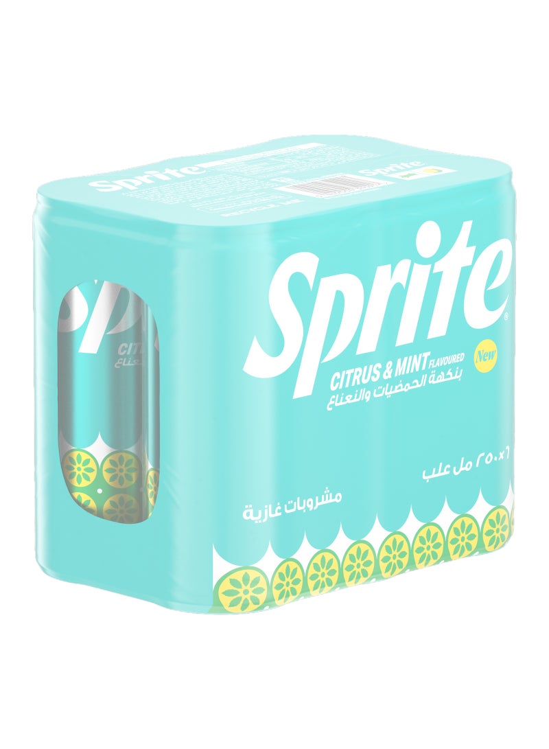 سبرايت علبة مشروب غازي بنكهة الحمضيات والنعناع 6x250مل - Image 2
