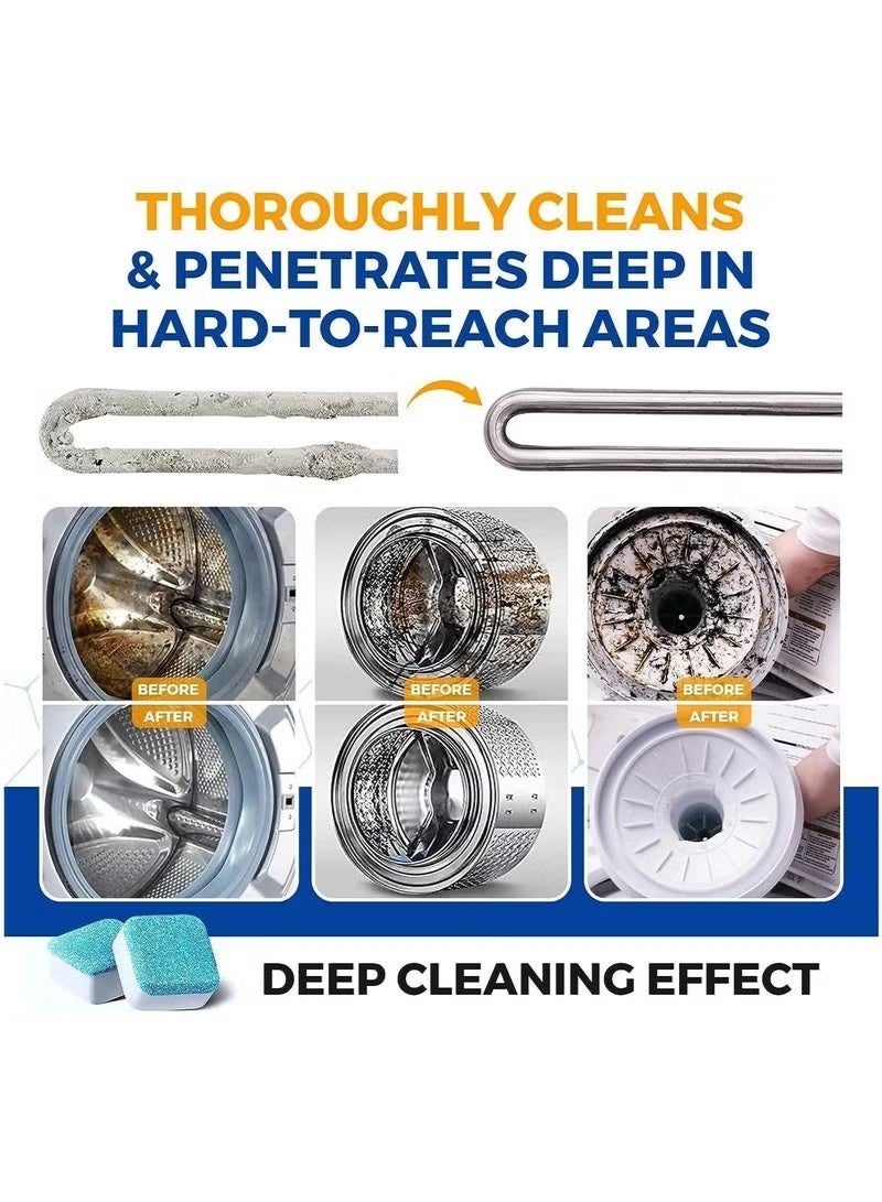 Washing Machine Cleaner Tablets, Deep Clean Front Loader & Top Load Washer, 12 Pcs Professional Grade Washer Machine Cleaner Deodorizer for Removing Build-up - Image 2