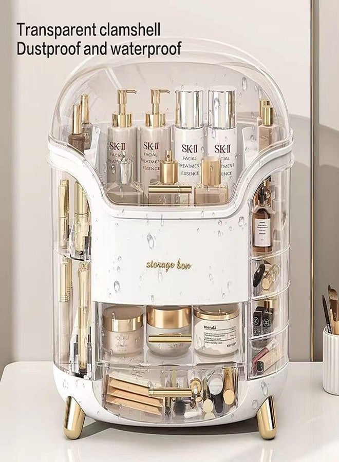NestPlay Silicone Dustproof Cosmetic Storage Box, Cosmetics Makeup Organizer for Vanity, Jewelry Lipstick Case Organizer, Large Make Up Case with Lid & Drawers for Bedroom Bathroom - Image 5