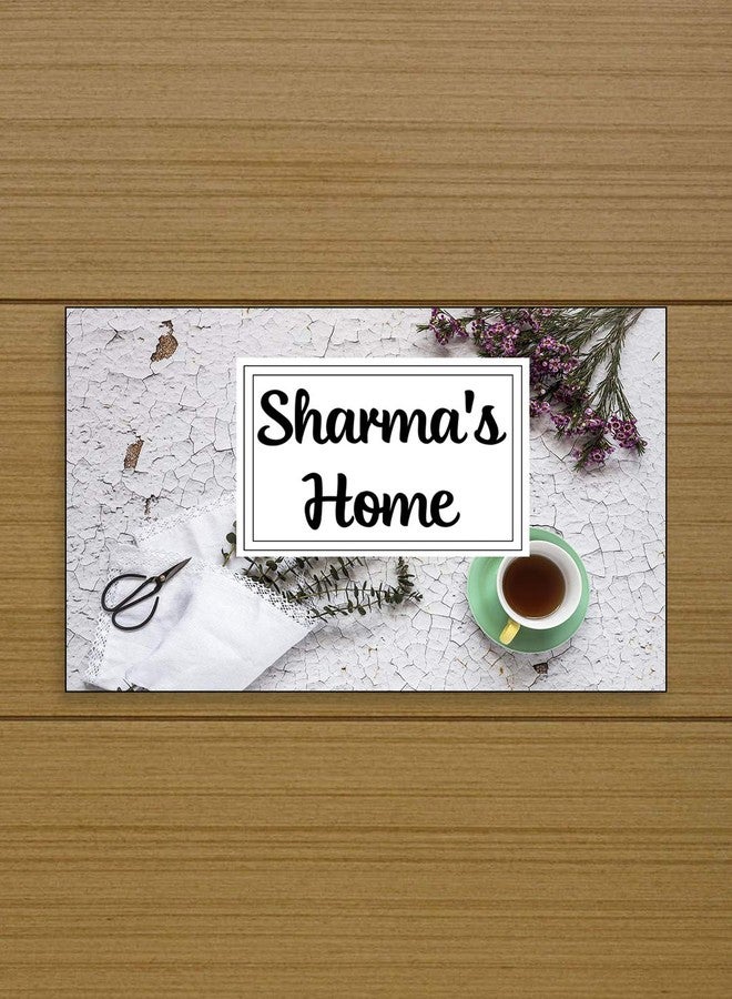 999Store Printed Pink Flowers for Home Name Plate (MDF_12 X7.5 Inches_Multi) - Image 2