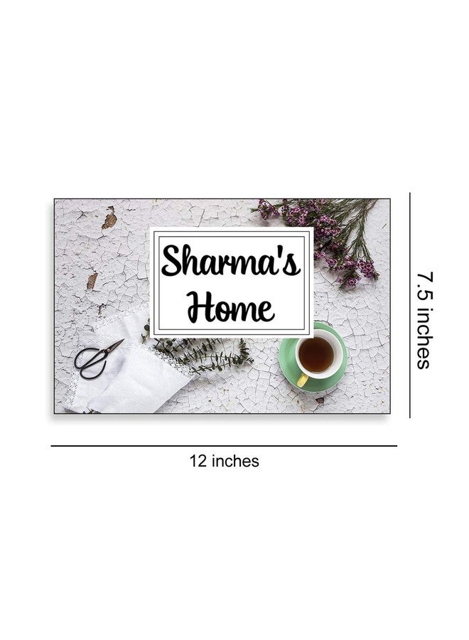 999Store Printed Pink Flowers for Home Name Plate (MDF_12 X7.5 Inches_Multi) - Image 4