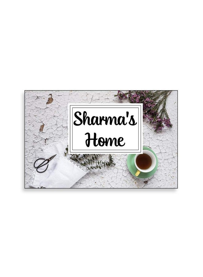 999Store Printed Pink Flowers for Home Name Plate (MDF_12 X7.5 Inches_Multi) - Image 1