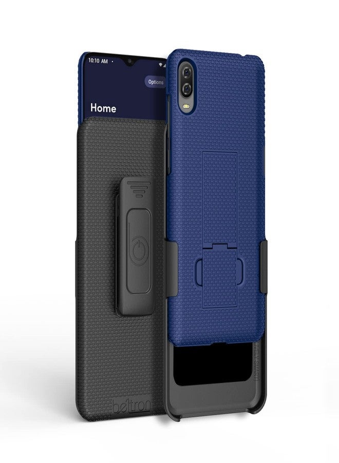 جراب لهاتف Jitterbug Phone Smart3، جراب BELTRON Slim Protective Grip مع مشبك حزام وحامل مدمج لهاتف Lively Smart لكبار السن (أزرق) - Image 2