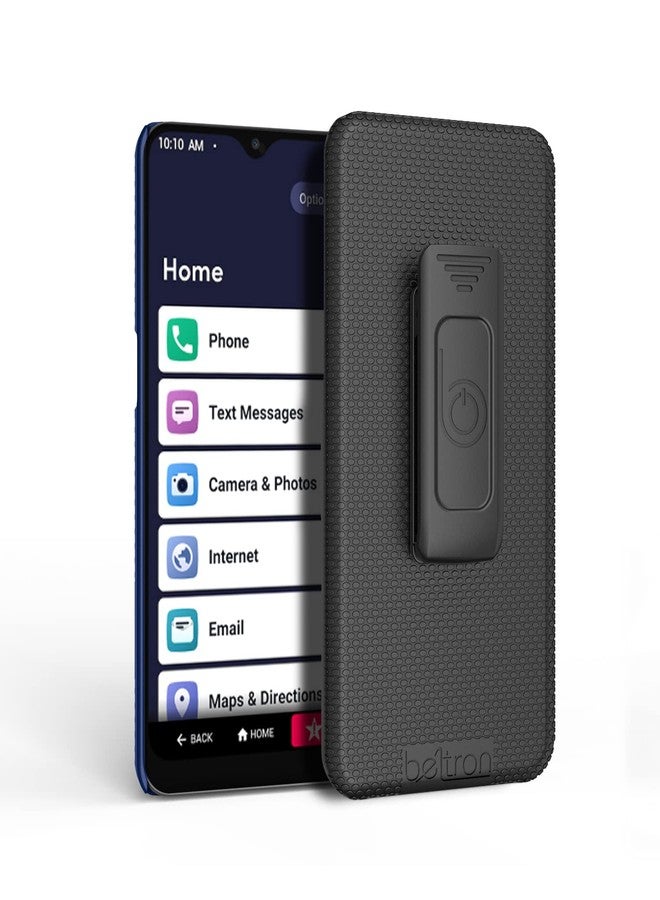 جراب لهاتف Jitterbug Phone Smart3، جراب BELTRON Slim Protective Grip مع مشبك حزام وحامل مدمج لهاتف Lively Smart لكبار السن (أزرق) - Image 4
