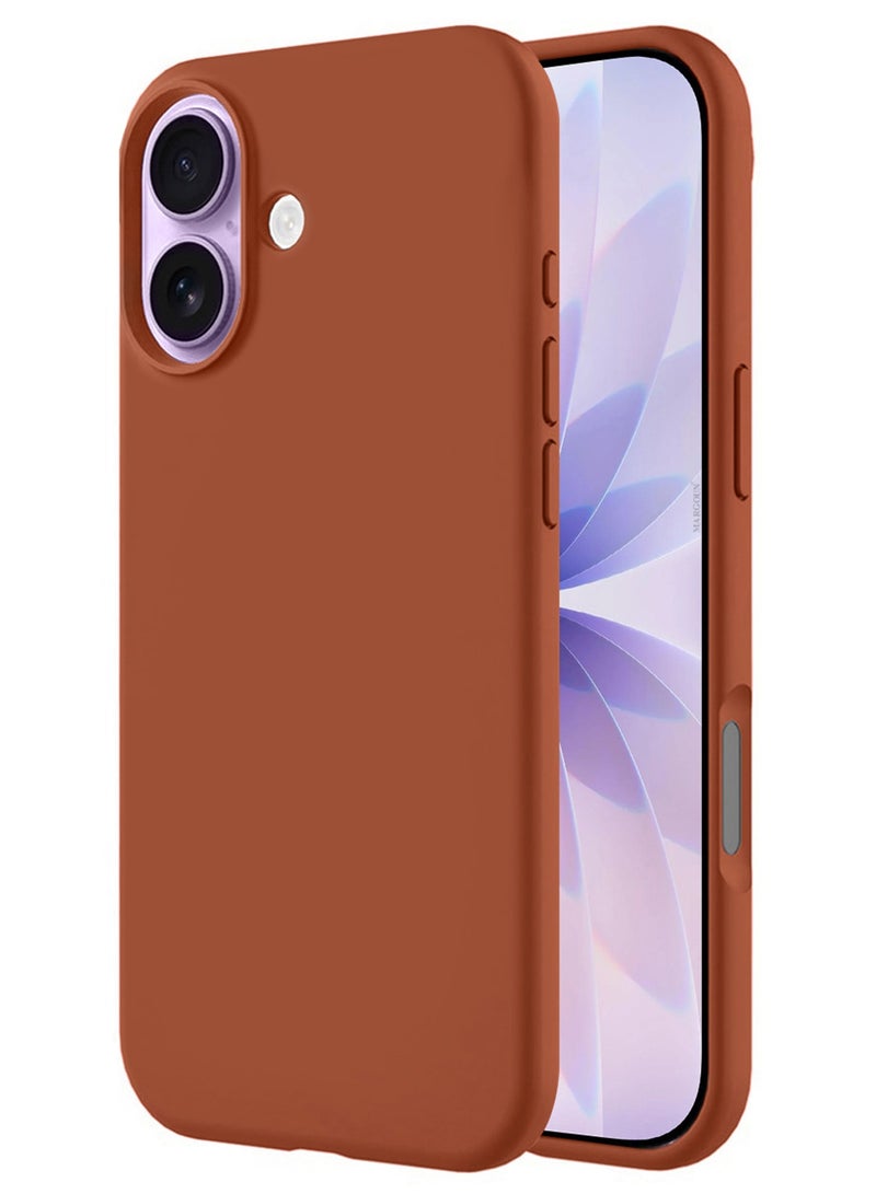 Silicone Protective Phone Case for iPhone 17 - Soft Anti-Scratch Microfiber Lining Ultra Slim Drop Protection Phone Cover - Windsor Brown - Image 5