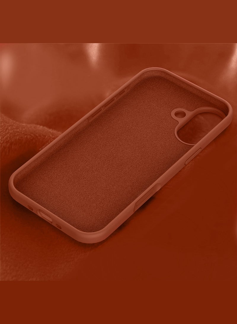 Silicone Protective Phone Case for iPhone 17 - Soft Anti-Scratch Microfiber Lining Ultra Slim Drop Protection Phone Cover - Windsor Brown - Image 4