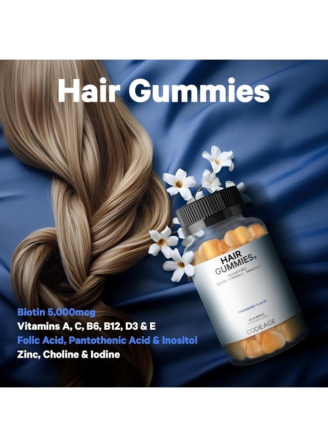 Codeage جواهر الشعر بنكهة الفراولة للرجال والنساء - Image 3