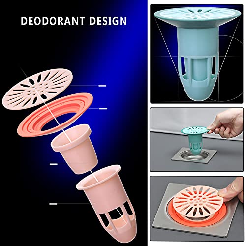 NILSTOREY Shower Floor Drain Backflow Preventer Valve Sewer Core Drainage Insert Drain Plug Hair Catcher Gas Sealer Floor Strainer Trap Seal (Black-2Pack) - Image 4