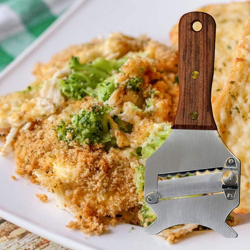 Zikra Premium Multi-functional Stainless Steel Truffle Slicer with Adjustable Butter Shaver & Elegant Wooden Handle for Perfect Truffle & Chocolate Curls - Image 5