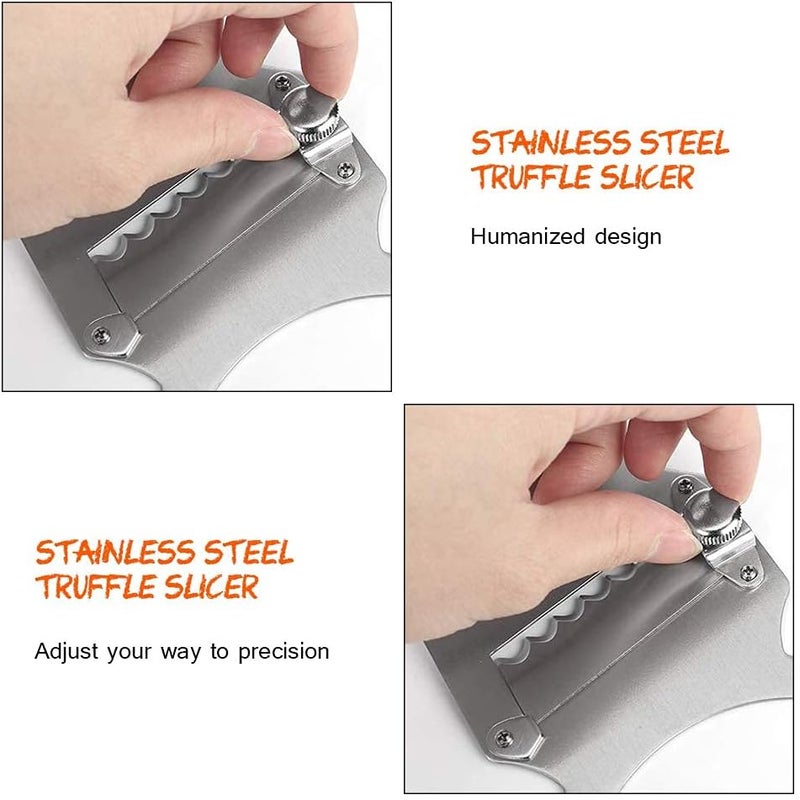 Zikra Premium Multi-functional Stainless Steel Truffle Slicer with Adjustable Butter Shaver & Elegant Wooden Handle for Perfect Truffle & Chocolate Curls - Image 4