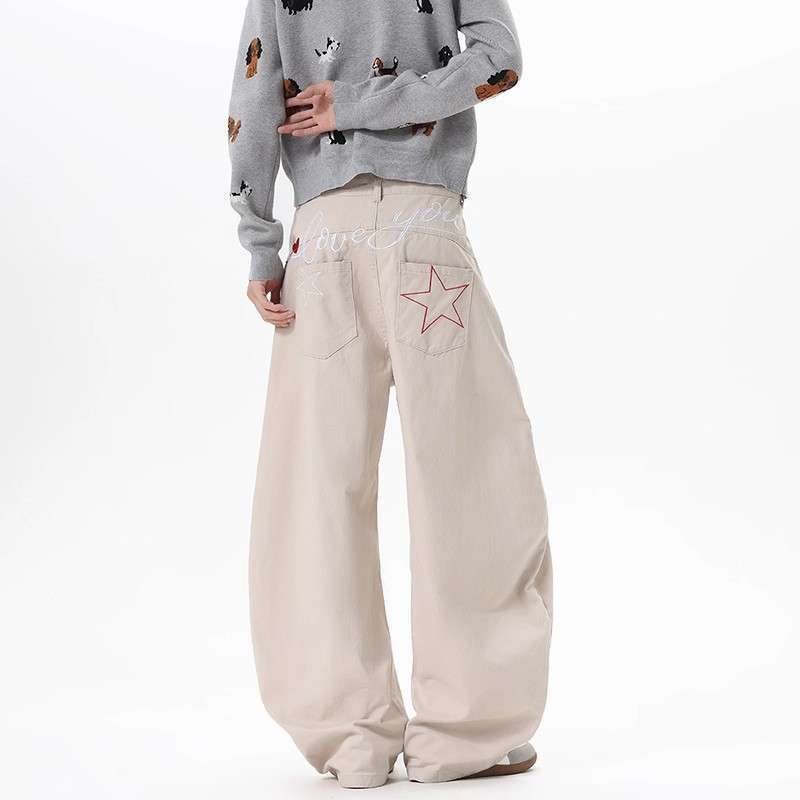 Unisex Classic Denim Jeans Loose Fit Daily Outdoor Wear - Image 3