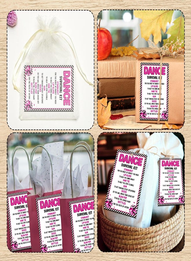 HandEasy 40 Pcs Dancer Survival Kit Gift Tag, Black Pink Dancer Appreciation Tags for Gift Bags, Good Luck Gifts for Dancers - KA03 - Image 4