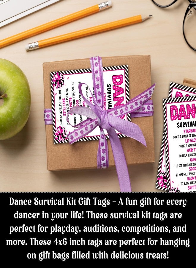 HandEasy 40 Pcs Dancer Survival Kit Gift Tag, Black Pink Dancer Appreciation Tags for Gift Bags, Good Luck Gifts for Dancers - KA03 - Image 5