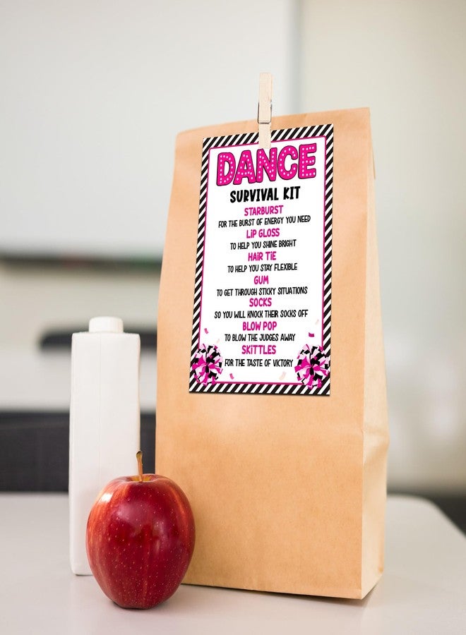 HandEasy 40 Pcs Dancer Survival Kit Gift Tag, Black Pink Dancer Appreciation Tags for Gift Bags, Good Luck Gifts for Dancers - KA03 - Image 3