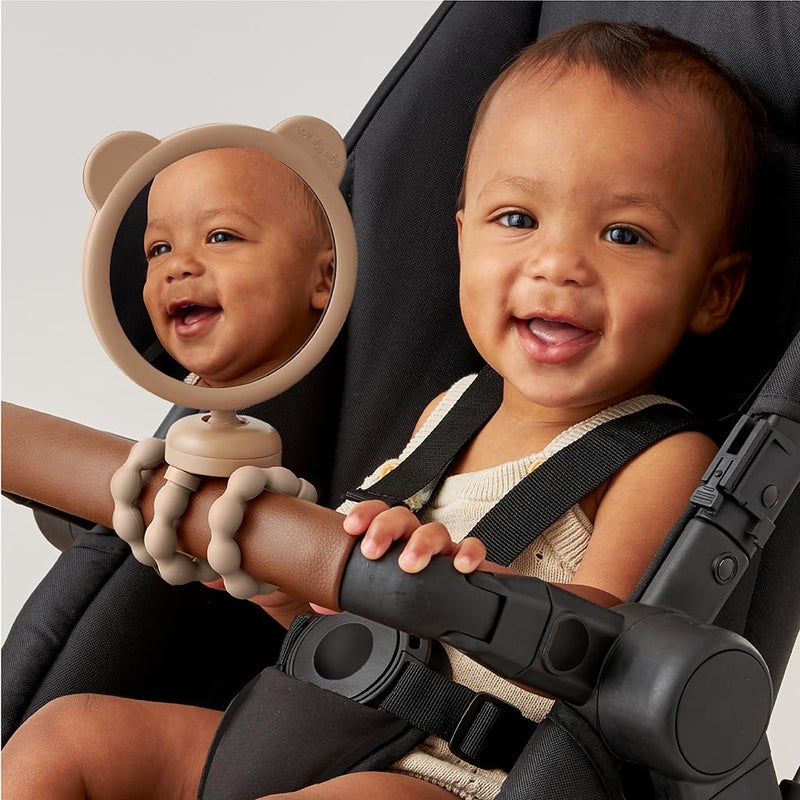 Itzy Ritzy Stroller Accessory - Features 360 Degree Swivel Design, Tilting & Flexible, Easy-Attach Wraparound Legs (Bear) - Stroller Mirror - Image 2