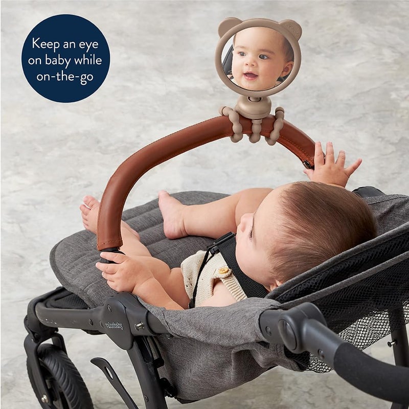 Itzy Ritzy Stroller Accessory - Features 360 Degree Swivel Design, Tilting & Flexible, Easy-Attach Wraparound Legs (Bear) - Stroller Mirror - Image 3