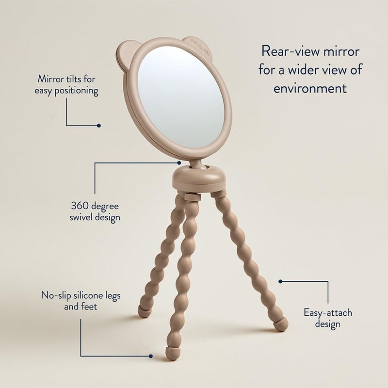 Itzy Ritzy Stroller Accessory - Features 360 Degree Swivel Design, Tilting & Flexible, Easy-Attach Wraparound Legs (Bear) - Stroller Mirror - Image 5