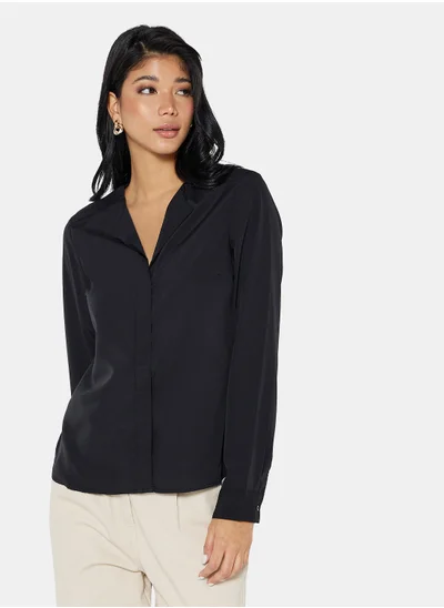 فيرو مودا Solid Notch Neck Blouse