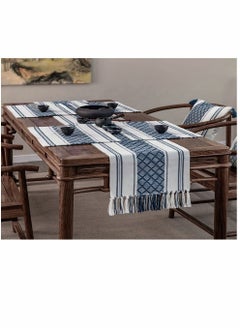 Excefore Table Runner Moroccan Boho Burlap Table Runner, Tufted Tassels for Wedding, Birthday Parties, Banquets, Engagements Bridal Shower, Rustic Farmhouse Dining Table 14 X 72 in  - Image 3