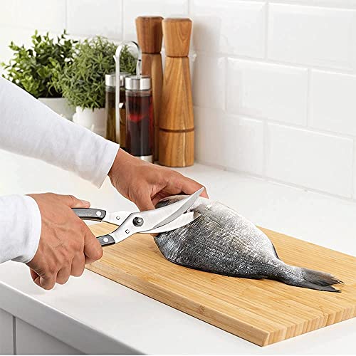 TASKHOUSE Stainless Steel Kitchen Shears Poultry Scissors for Chicken, Fish, Meat & Vegetables Spring Loaded Scissors with Non-Slip Handle - Image 5