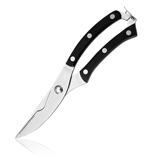 TASKHOUSE Stainless Steel Kitchen Shears Poultry Scissors for Chicken, Fish, Meat & Vegetables Spring Loaded Scissors with Non-Slip Handle - Image 1