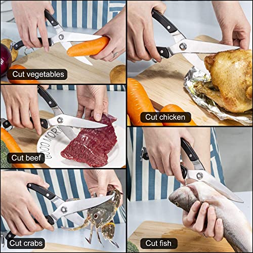TASKHOUSE Stainless Steel Kitchen Shears Poultry Scissors for Chicken, Fish, Meat & Vegetables Spring Loaded Scissors with Non-Slip Handle - Image 2