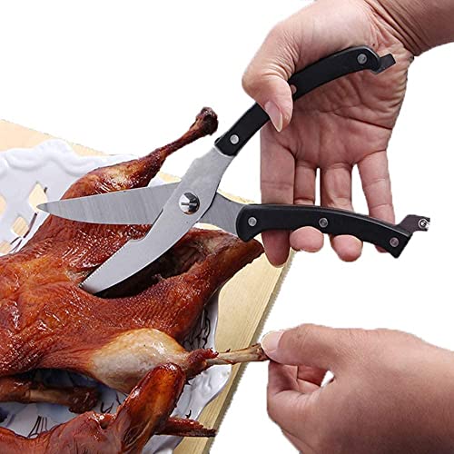 TASKHOUSE Stainless Steel Kitchen Shears Poultry Scissors for Chicken, Fish, Meat & Vegetables Spring Loaded Scissors with Non-Slip Handle - Image 4