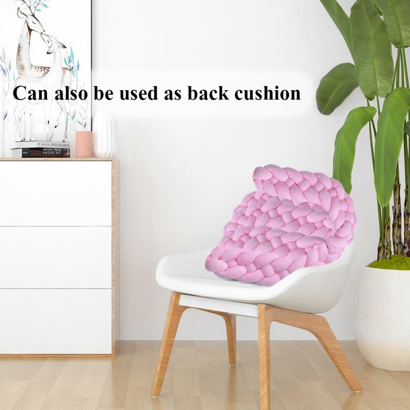 Baby Crib Bumper Knotted: 2m Pink Breathable Cotton Fabric - Safe Air Flow Design for Baby Nursery Sleep - Image 3