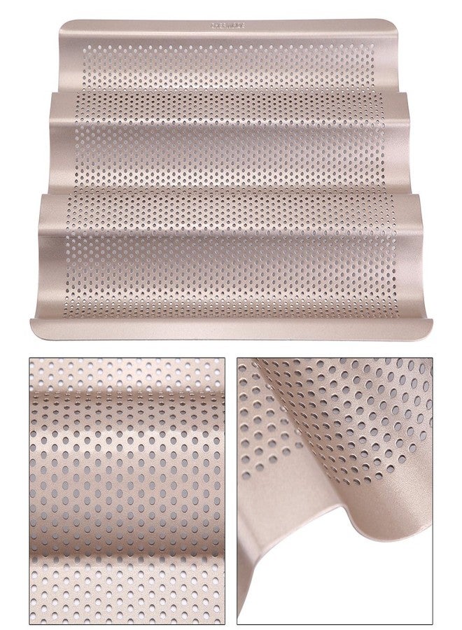 Ciglow 10inch French Bread Pan Baguette Baking Tray Perforated 3-slot Non Stick Carbon Steel - Image 4