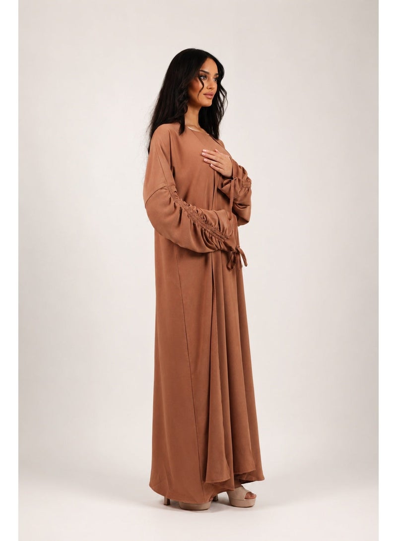 Ophelia Armina Stringed Abaya – Elegant Tie-Sleeve 3-in-1 Set with Inner Dress & Matching Hijab - Image 5