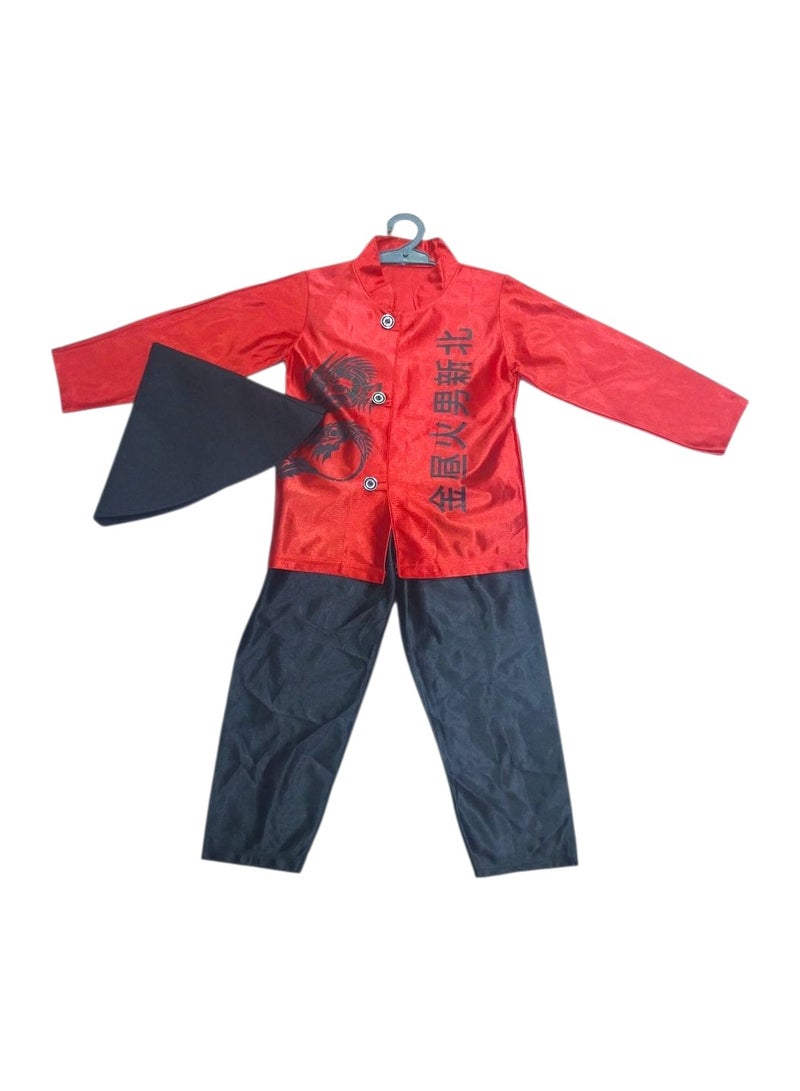 Chinese Boy Costume – Pants, T-Shirt & Cap – Size S for Ages 2 to 4 Years - Image 1